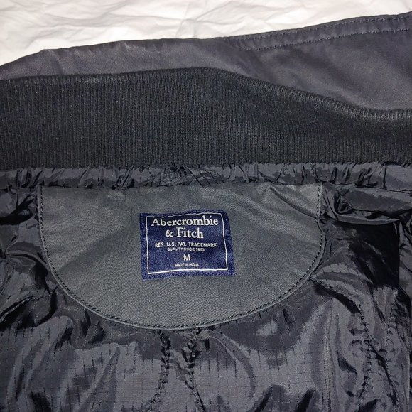 Abercrombie Charcoal Military Quilted Hoody Winter Jacket - Zip & Pull String - Picture 12 of 15